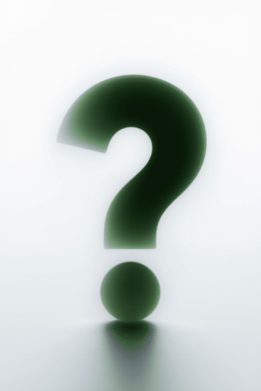 Abstract beeld met vraagteken – symbool voor veelgestelde vragen over social media strategie en content creatie.